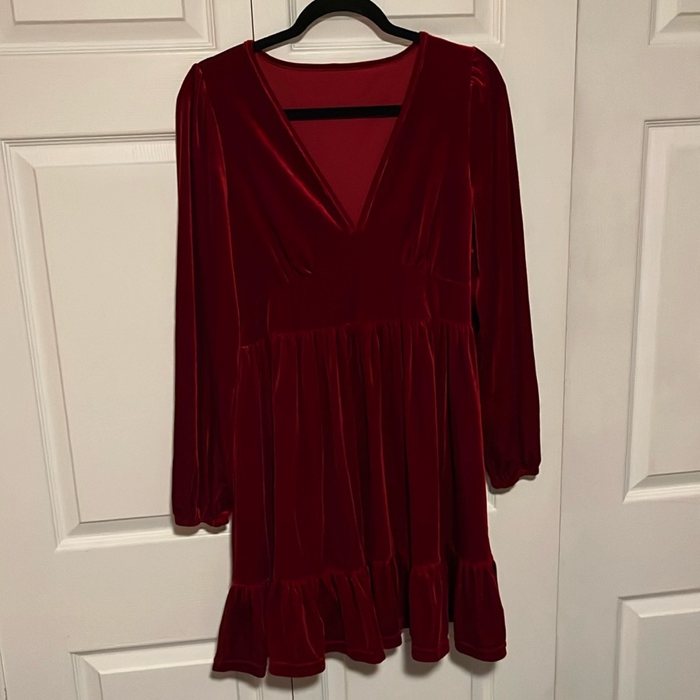 HALARA Red Long Sleeve Dress